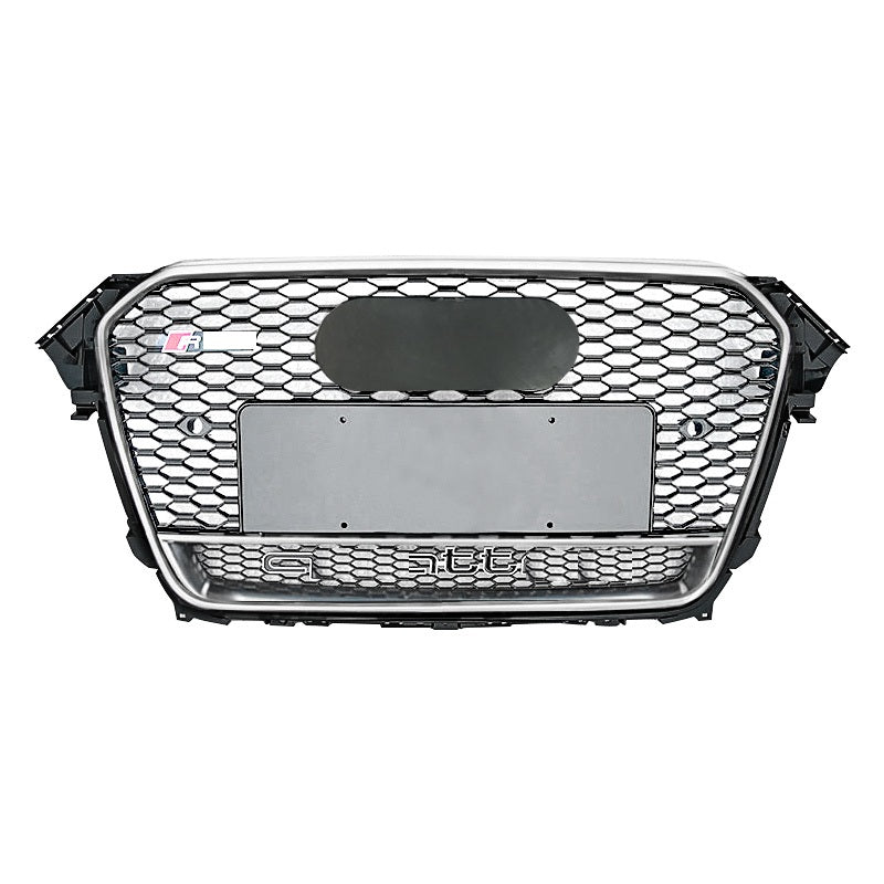 2013-2016 RS4 Style ABS Honeycomb Grille For Audi A4L/S4 B8.5 SILVER FRAME BLACK NET